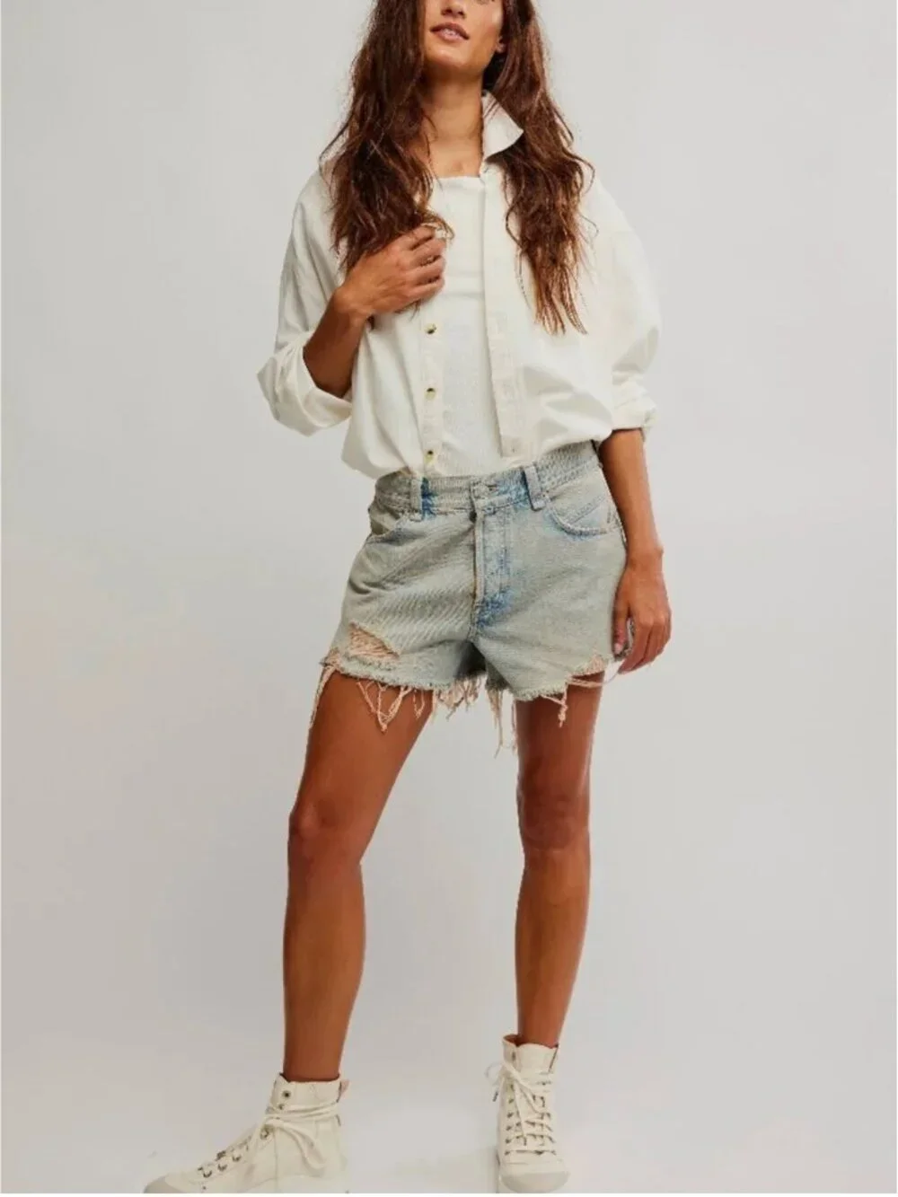 FREE PEOPLE NWOT We The Free Now Or Never Denim Shorts / Well Worn